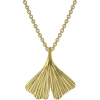 Trendor 75720 Damen-Halskette mit Ginkgo-Anhänger Gold auf Silber