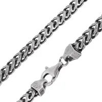 Trendor 68205 Herren-Halskette 925 Silber Oxydiert Fuchsschwanzkette 4,3 mm