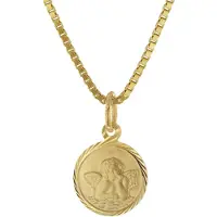 Trendor 41201 Kinder-Anhänger Gold 333 Schutzengel mit vergoldeter Silberkette