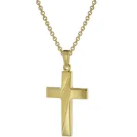 Trendor 75814 Halskette mit Kreuz-Anhänger für Herren Gold auf Silber