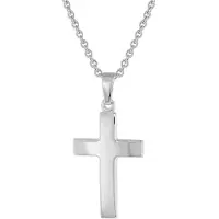 Trendor 75966 Kreuz-Anhänger 21 mm Weißgold 333 (8 Karat) mit Silberkette