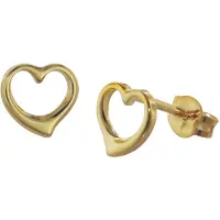 Trendor 35815 Damen Ohrringe 333 Gold Ohrstecker Offenes Herz