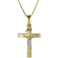 Trendor 08489 Kruzifix-Anhänger Gold 333 mit goldplattierter Herren-Halskette