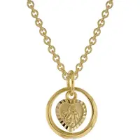 Trendor 39455 Taufring mit Engelherz Gold 333 an goldplattierter Silberkette