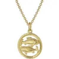 Trendor 75940-03 Sternzeichen Fische Gold 333 Anhänger Ø 16 mm + Halskette