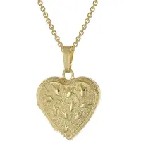 Trendor 39535 Medaillon Herz mit Kette 925 Silber goldplattiert