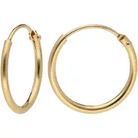 Trendor 15171 Damen-Ohrringe Gold 585 / 14K Creolen Breite 1,3 mm Ø 15 mm