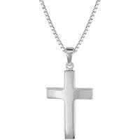 Trendor 08474 Herren-Halskette mit Kreuz 27 mm Sterlingsilber 925