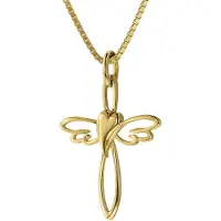Trendor 39573 Kreuz-Anhänger 333 Gold mit goldplattierter Silberkette