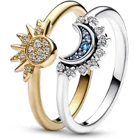Pandora 15855 Ring-Set Himmlisch Funkelnd Sonne und Mond