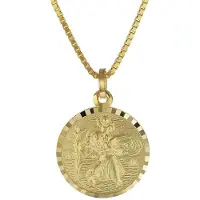 Trendor 08520 Christophorus Anhänger Gold 333 mit plattierter Herren-Halskette