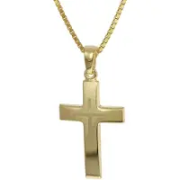 Trendor 35790 Kreuz-Anhänger Gold 333 + goldplattierte Silber-Halskette