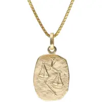 Trendor 15382-10 Waage Sternzeichen Gold 333 / 8K mit vergoldeter Silberkette