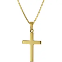 Trendor 41420 Kreuz Gold 750 / 18 Karat mit goldplattierter Silberkette