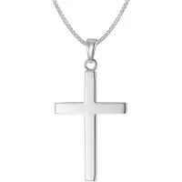 Trendor 41228 Herren-Halskette mit Kreuz-Anhänger 28 mm Silber 925