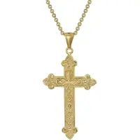 Trendor 39044 Herren-Halskette mit orthodoxem Kreuz Gold auf Silber 925