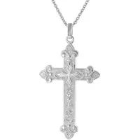 Trendor 41388 Herren-Kette mit orthodoxem Kreuz Anhänger 45 mm 925 Silber