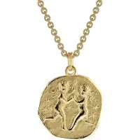 Trendor 39070-06 Zwilling Sternzeichen Ø 20 mm Herrenkette Gold auf Silber