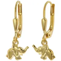 Trendor 41766 Mädchen-Ohrringe Gold 333/8 Karat Elefant-Ohrhänger