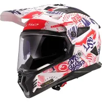 LS2 LS2MX702PioneerIIFantasyWeißRotBlau06AdventureHelm Größe 2XL
