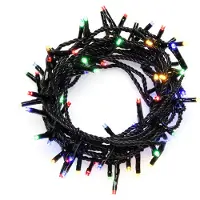 Konstsmide - Micro LED Lichterkette, mit 8 Funktionen, Steuergerät und Memoryfunktion, 180 bunte Dioden, 24V Außentrafo, schwarzes Kabel ; 3632-500