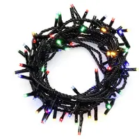 Konstsmide - Micro LED Lichterkette, 40 bunte Dioden, 24V Außentrafo, schwarzes Kabel ; 3610-500