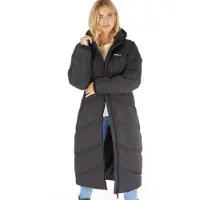Bench Damen Eloraina Langer Kapuzen-Steppmantel Schwarz