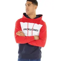 Jack & Jones Hoodie Herren mit Logo-Blockierung Tango Rot