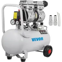 Vevor Luftkompressor, 6,6 Gallonen, ultraleiser, ölfreier Luftkompressor, 30-l-Tank, leiser Luftkompressor, 750 W, ölfreier Kompressor, geräuscharm mit sicherem Magnetventil