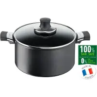 Tefal G2694632, Rund, Schwarz, Titan, Schwarz, Silber, Glas, 24 cm