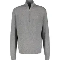 Lerros Troyer "Schurwoll-Stricktroyer mit Kaschmiranteil", Herren, Gr. S, grau (platinum grau melange), 88% Schurwolle, 12% Kaschmir, ohne Ausschnitt, Pullover Troyer