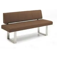 Niehoff Colorado Designbank Kufengestell Edelstahl, Microfaser Nirvana braun Indoor Möbel: 160cm