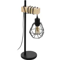 Eglo TOWNSHEND 5 Tischleuchte Tischbeleuchtung - L22 x B15,5 x H50 cm - schwarz, braun - 1X60W exkl. - IP20