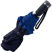 BOSS Taschenschirm mit blauem Rand