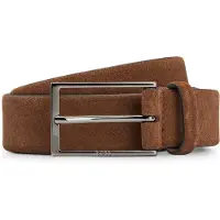 BOSS G?rtel aus Veloursleder mit Logo-Schlie?e aus Metall