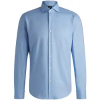 BOSS Regular-Fit Hemd aus elastischem Baumwoll-Twill mit bügelleichtem Finish Grösse 42