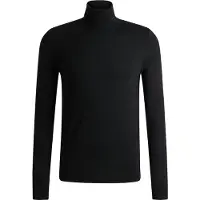 HUGO Rollkragenpullover aus Merinowolle mit Logo-Stickerei Grösse M