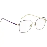 BOSS Brillenfassung aus goldfarbenem Stahl mit violetten Details Grösse ONESI