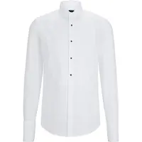 BOSS Slim-Fit Smokinghemd aus elastischer Baumwoll-Popeline mit bügelleichtem Finish Grösse 43