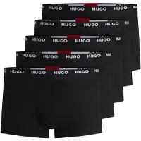 HUGO Fünfer-Pack eng anliegende Boxershorts aus Stretch-Baumwolle mit kurzem Bein und Logos am Bund Grösse XXL