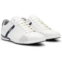 BOSS für Herren. 50498282 Saturn Lederschuhe weiß (44), Wohnung, Schnürsenkel, Lässig