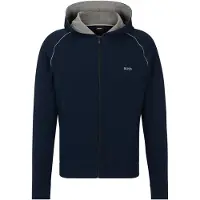 BOSS Hoodie mit Reißverschluss aus Stretch-Baumwolle mit Kontrastpaspeln Grösse XXL