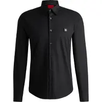 HUGO Businesshemd "Ermo Metal Logo" Slim Fit, Stretch- Baumwoll, Premium Serie