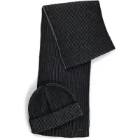 BOSS Geschenk-Set aus Mütze und Schal in zweifarbigem Strick Grösse ONESI