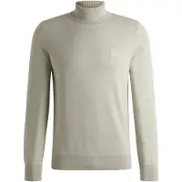 BOSS Rollkragenpullover aus Baumwoll-Mix mit Kaschmir und Logo-Aufnäher Grösse S