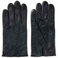 BOSS Lederhandschuhe "Hainz-ME", Herren, Gr. 9.5, schwarz (schwarz 001), Lammleder, unifarben, Handschuhe Lederhandschuhe, mit Touch Tech Fingertips