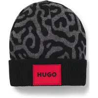 HUGO Kids-Mütze mit Geparden-Muster aus Jacquard Grösse 52