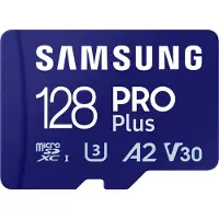 Samsung PRO Plus microSD memory card (2023) (incl. SD adapter) - 128 GB, 128 GB, MicroSDXC, Klasse 10, UHS-I, 180 MB/s, 130 MB/s