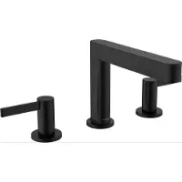 Hansgrohe Finoris 3-Loch Waschtischarmatur 110 mit Push-Open Ablaufgarnitur, Mattschwarz