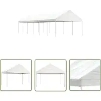 The Living Store Pavillon mit Dach Weiß 13,38x4,08x3,22 m Polyethylen